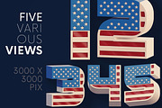 USA Flag - 3D Lettering, a Graphic by MIIM (Thumbnail 4 of 7)