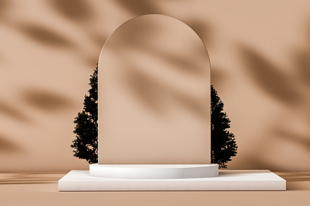 Podium on a background with shadows to expose a product, a Background Photo by OSORIOartist