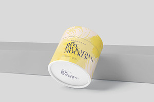 Round Cardboard Box Packaging Mockup