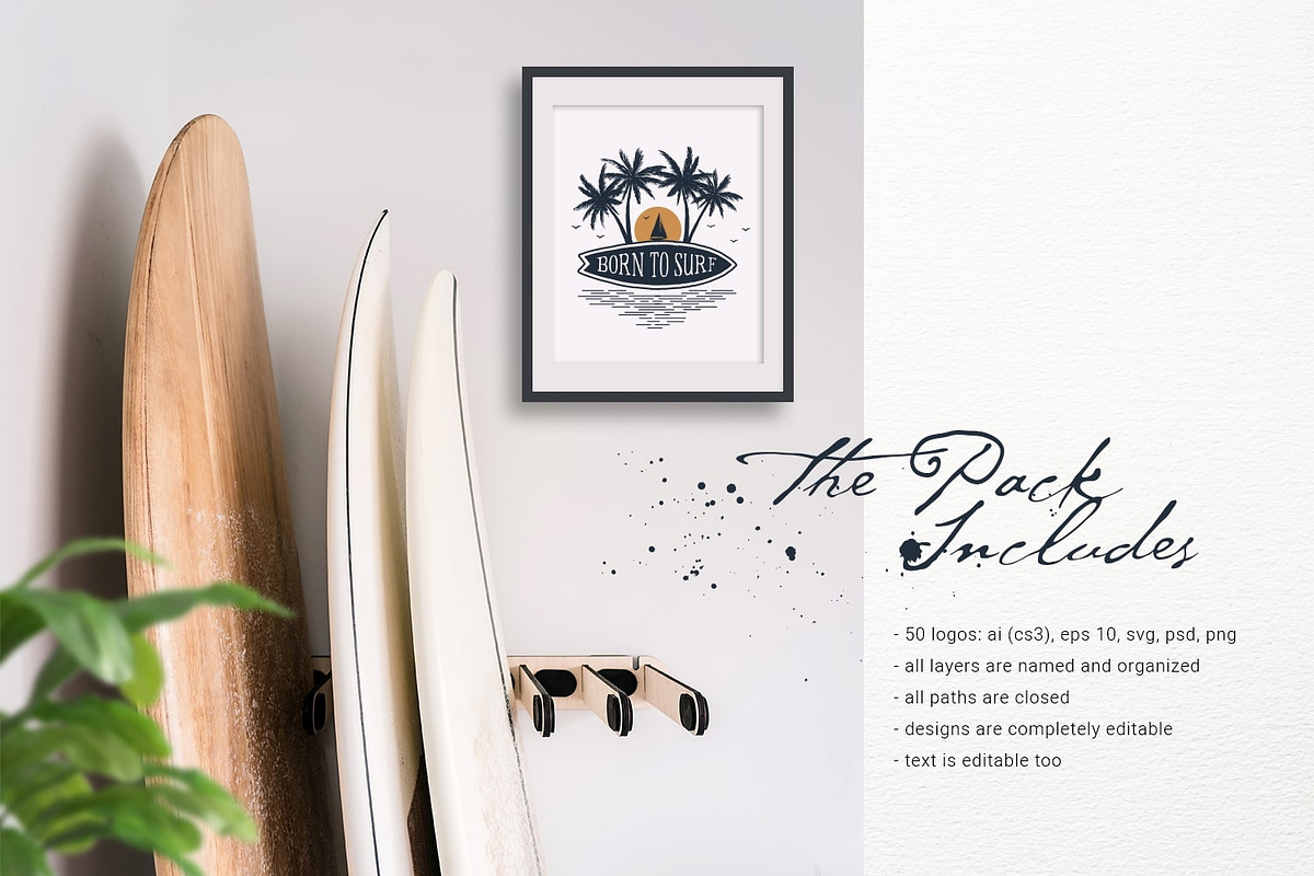 Vacation Time. 50 Logos & Badges, an Illustration by Cosmic Store (Photo 11 of 11)