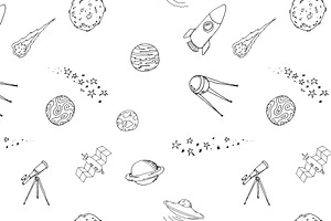 Seamless Dooble Space Pattern Set