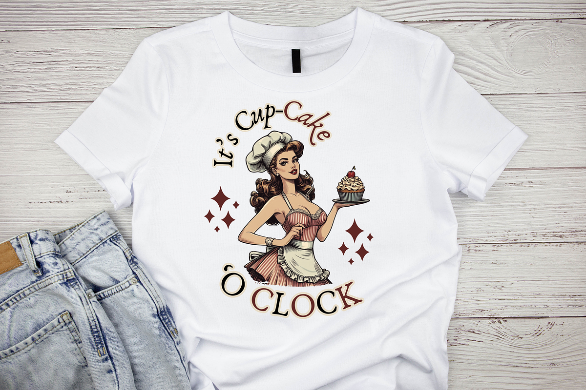 14 Retro Bakery Girl Quotes Bundle, a Food Illustration by ClipArtTime (Photo 4 of 4)