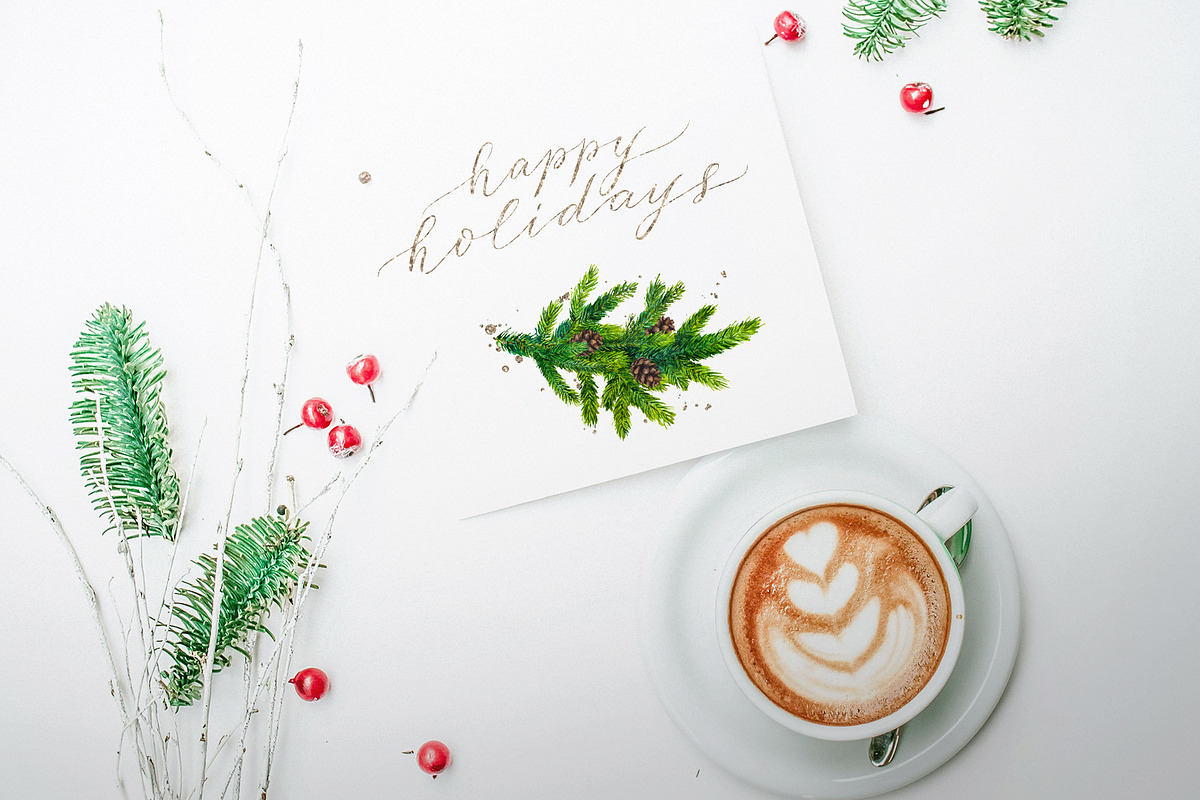 Merry Christmas watercolor set, a Decorative Illustration by MiraEl Art (Photo 9 of 9)