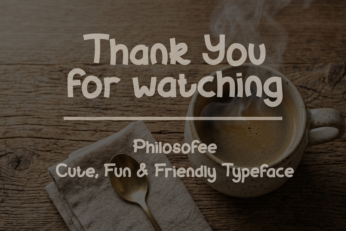 Philosofee – Cute Fun Display Font, a Handwritten Font by Mockmenot (Photo 6 of 6)
