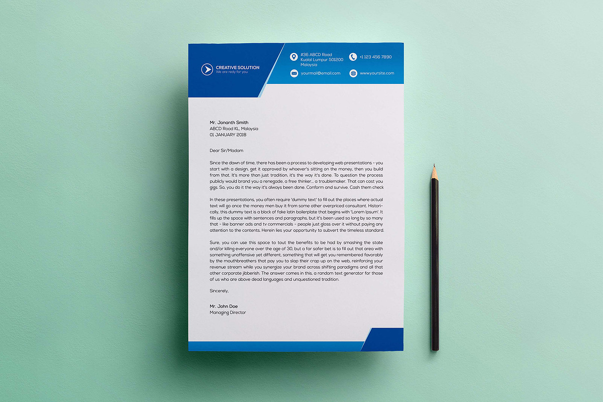 Corporate Letterhead with MS Word, a Stationery Template by GreenPixi (Photo 4 of 11)