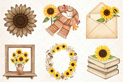Vintage Sunflowers Autumn Clipart, an Illustration by Libby Wishes (Thumbnail 8 of 11)
