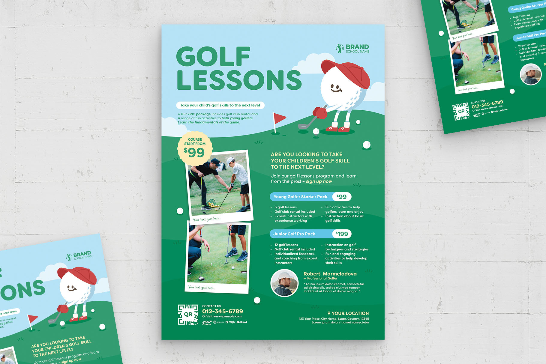 Golf Lessons Flyer Templates, a Flyer Template by BrandPacks