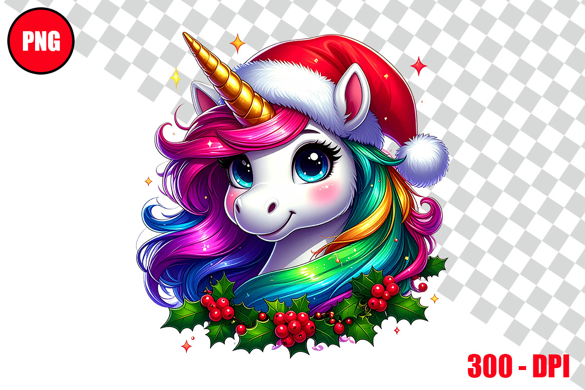 Christmas Unicorn Clipart Bundle, an Animal Illustration by taramija (Photo 3 of 26)