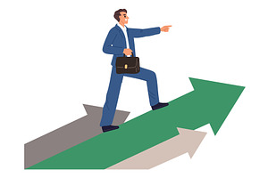 Successful businessman stands on, a Person Illustration by Vectorbuum