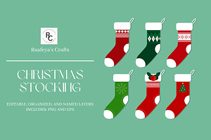 Christmas Stocking, a Decorative Illustration by Raafeya's Crafts