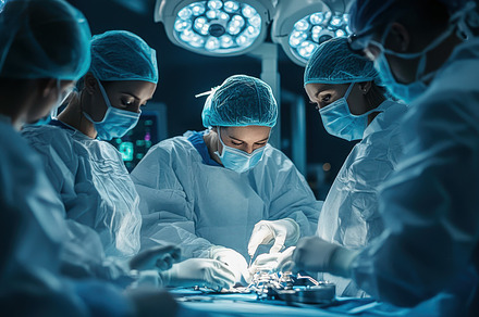 Surgical team performing a delicate, a Background Photo by Pixeness