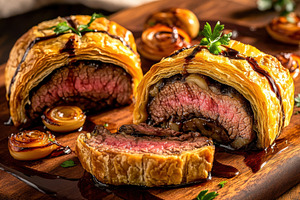 Rustic Sliced Beef Wellington, a Food & Drink Photo by Virgo Studio