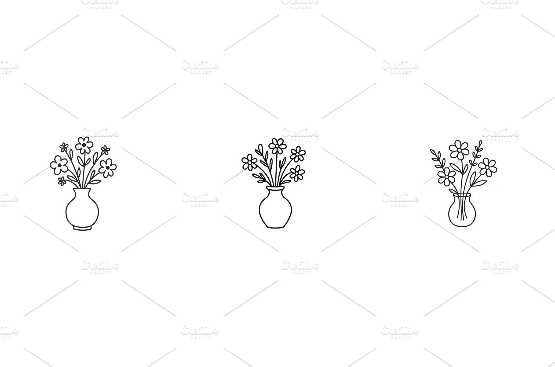 Three simple line drawings of vases, an Arts & Entertainment Photo by ZinetroN