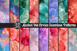Alcohol Ink Circles Patterns, a Pattern Graphic by Black Bird Studio