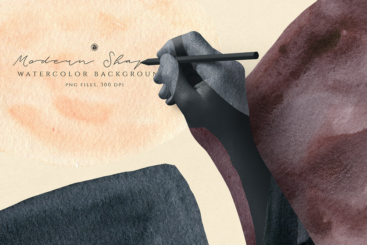 Watercolor Backgrounds Modern Shapes, an Object Graphic by Webvilla Studio (Photo 2 of 5)