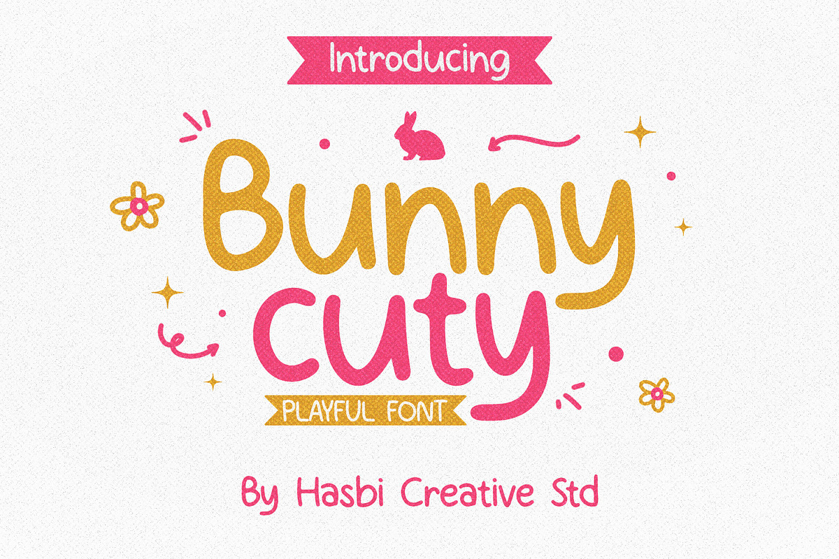 Bunny Cuty Display, a Font by Hasbi Creative (Photo 1 of 9)