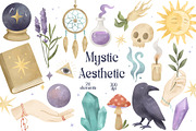 Magic aesthetic witches clipart, a Seasonal Illustration by ArtGiftsStudio (Thumbnail 1 of 3)