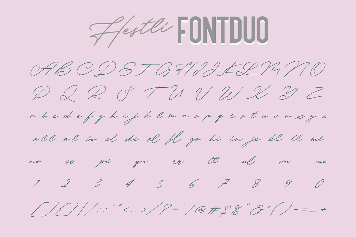 Hestli Font Duo, a Script Font by Maulana Creative (Photo 5 of 8)