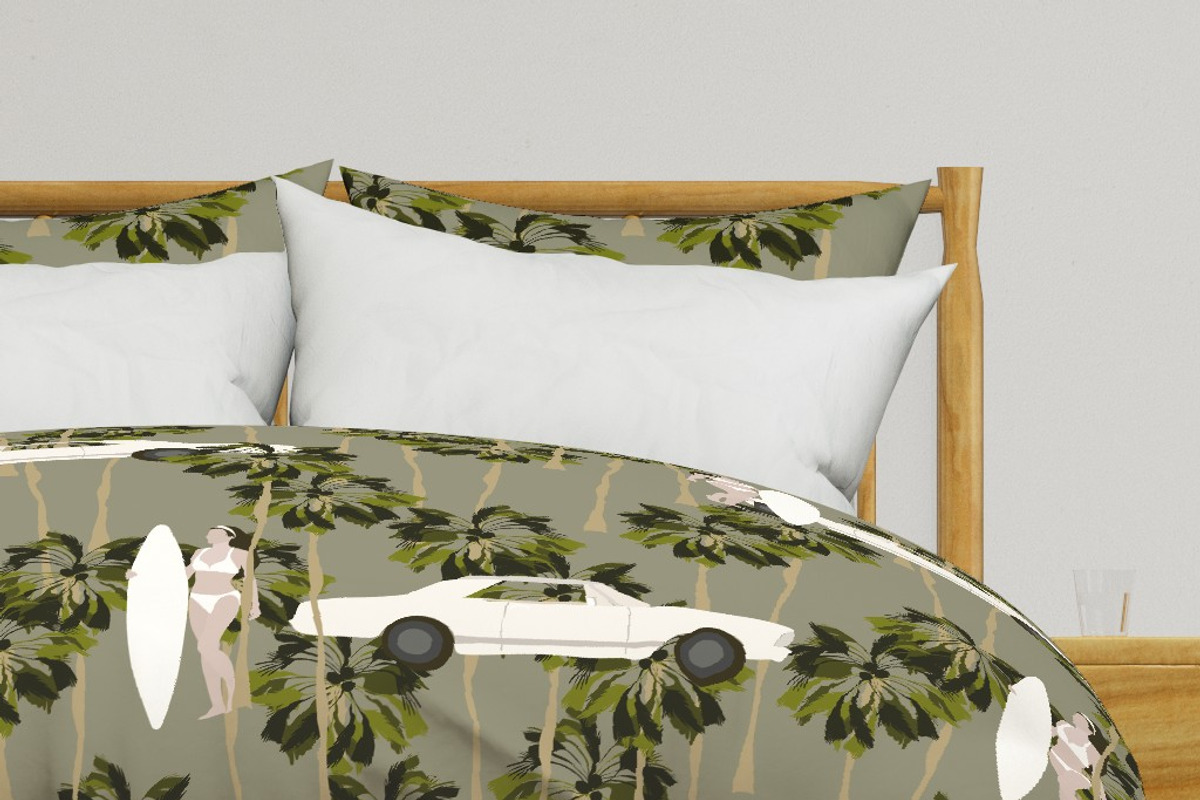 Tropical surf people vintage cars, a Pattern Graphic by Cotton Melon pattern Shop (Photo 2 of 5)