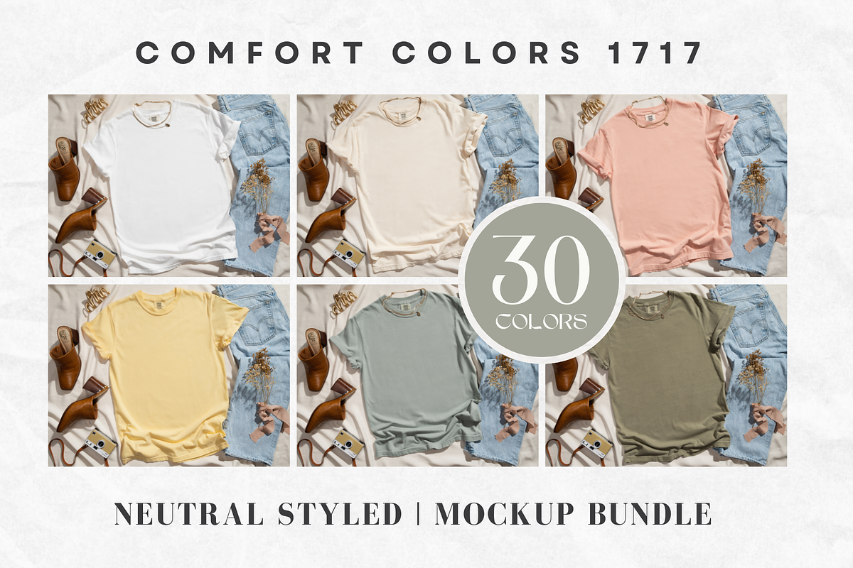 Comfort Colors 1717 Mockup Bundle, a Shirt Mockup by Moda Mocks (Photo 1 of 5)