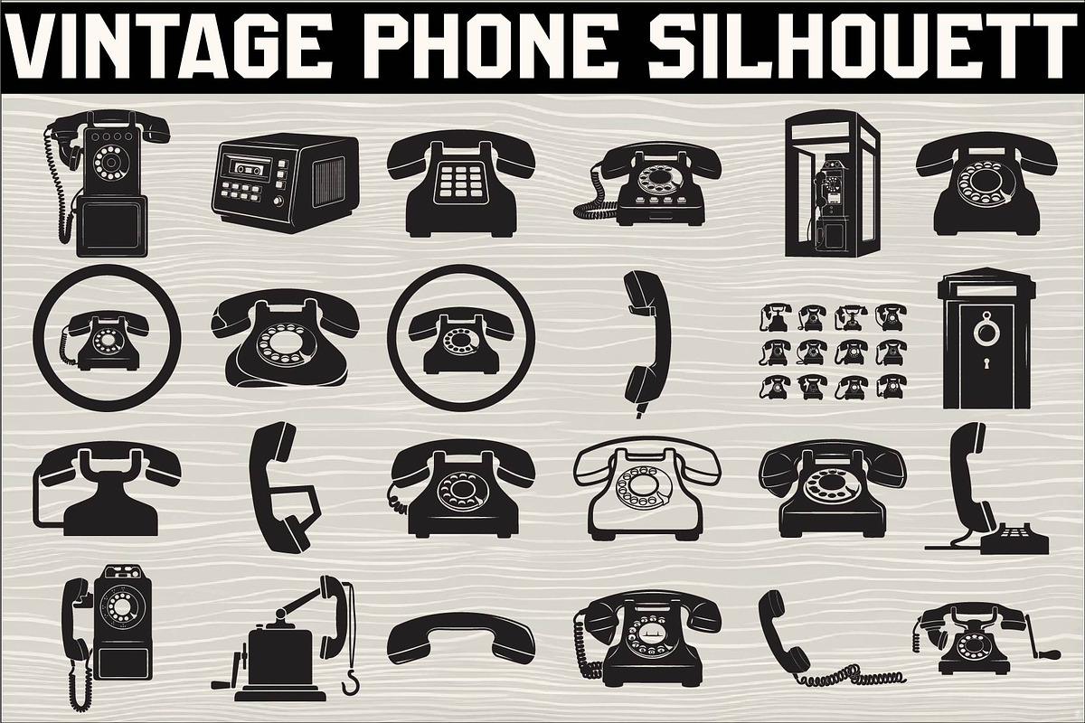 A classic vintage phone silhouette, an Illustration by Amazin_art (Photo 1 of 25)