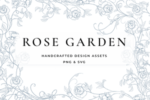 Rose Garden LineArt, a Decorative Illustration by AW Studios