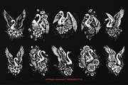10 Bundle Dark Art Swan Floral, an Illustration by Morspective (Thumbnail 6 of 7)