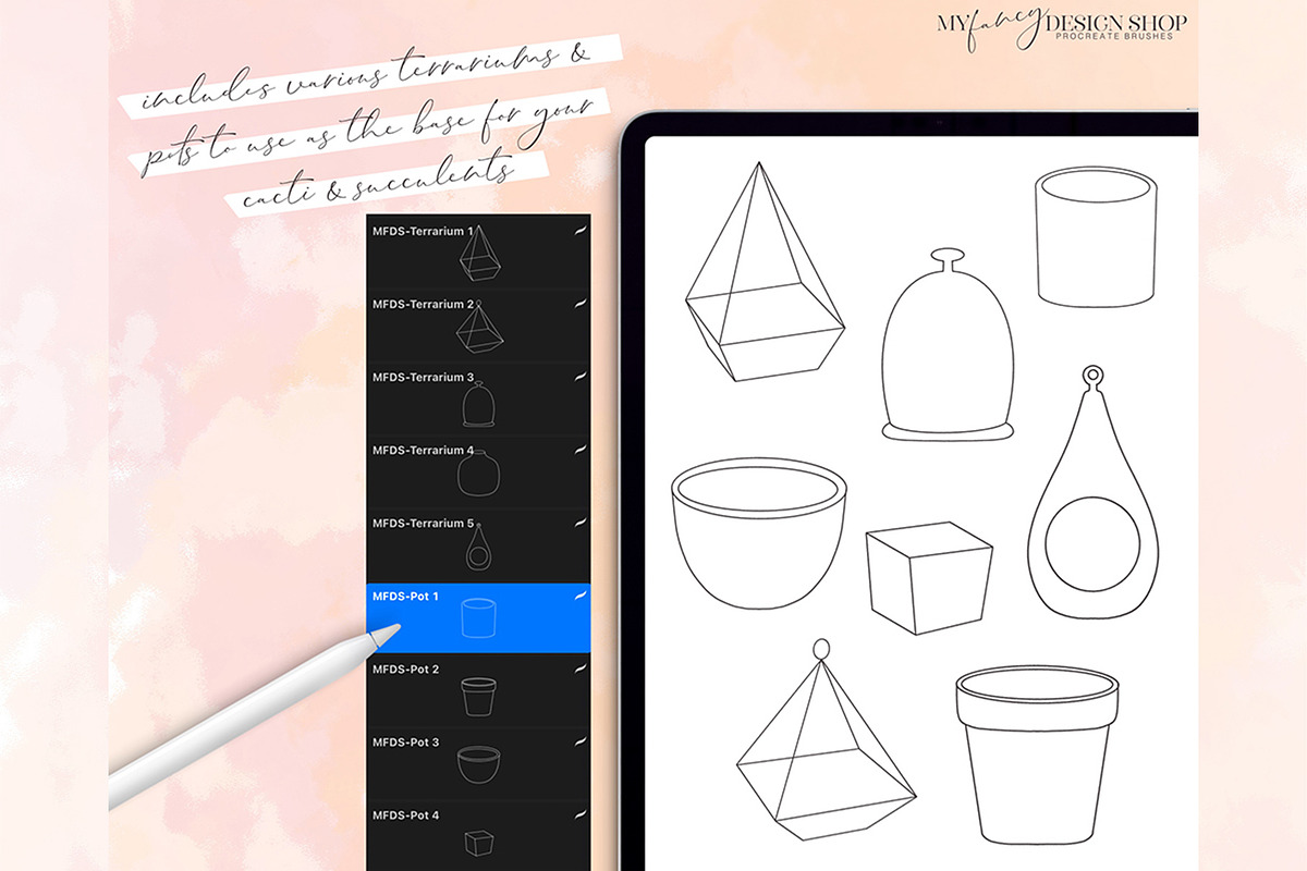 Procreate Cacti and Succulent Set, a Brush Add-On by My Fancy Design Shop (Photo 4 of 13)