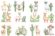 Adorable Summer Llama and Cactus, an Illustration by Designworld (Thumbnail 4 of 5)