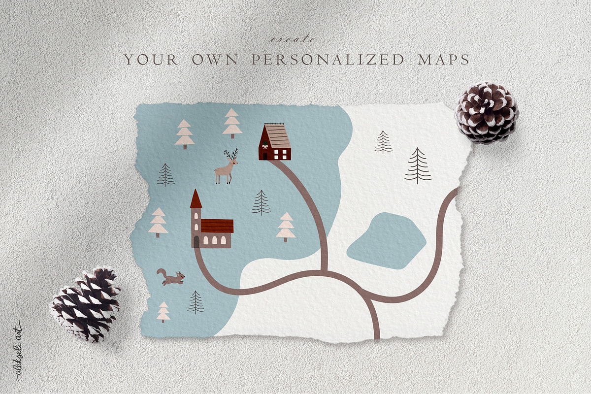 Christmas Map Creator, an Animal Illustration by AlekseliArt (Photo 3 of 14)