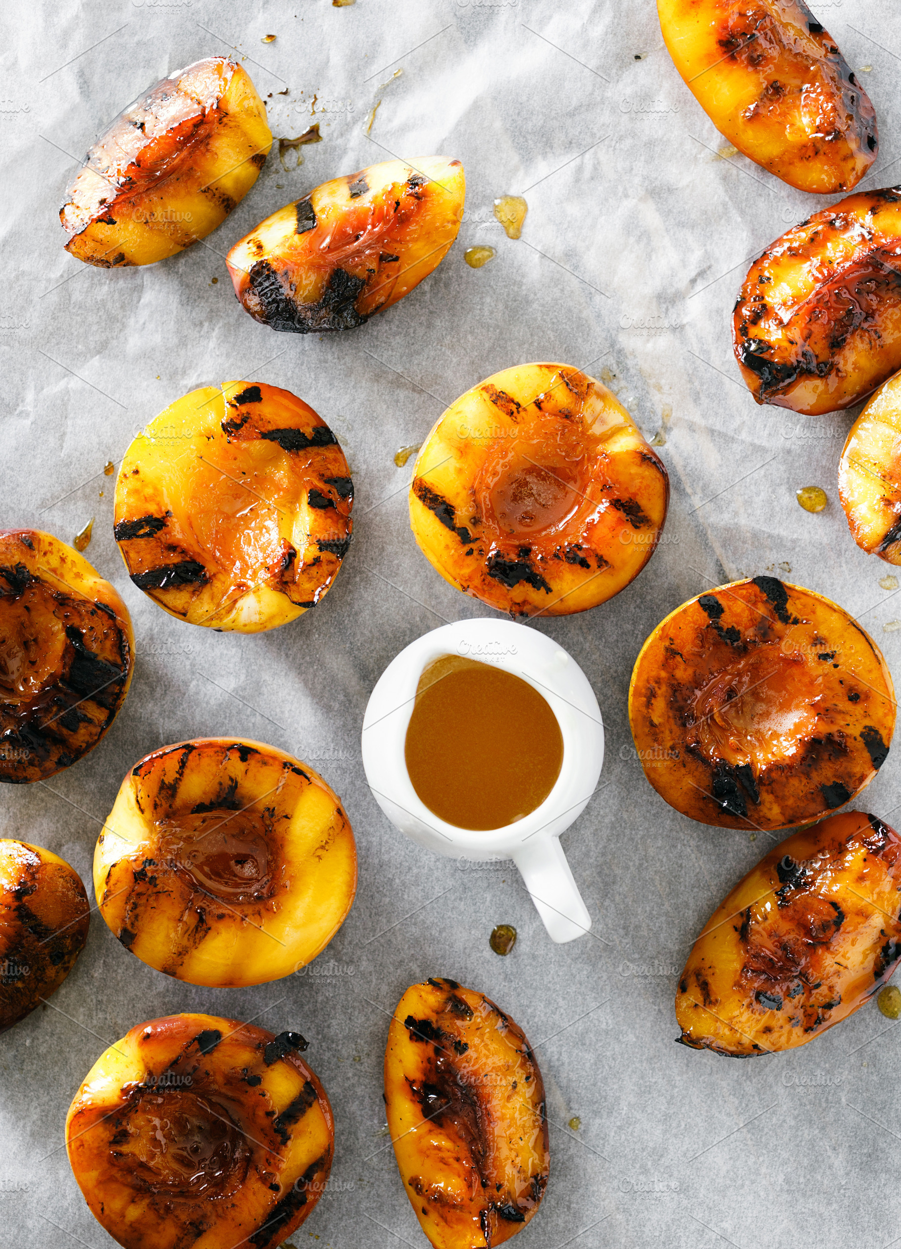 Honey grilled peaches, a Food & Drink Photo by KucherPhoto