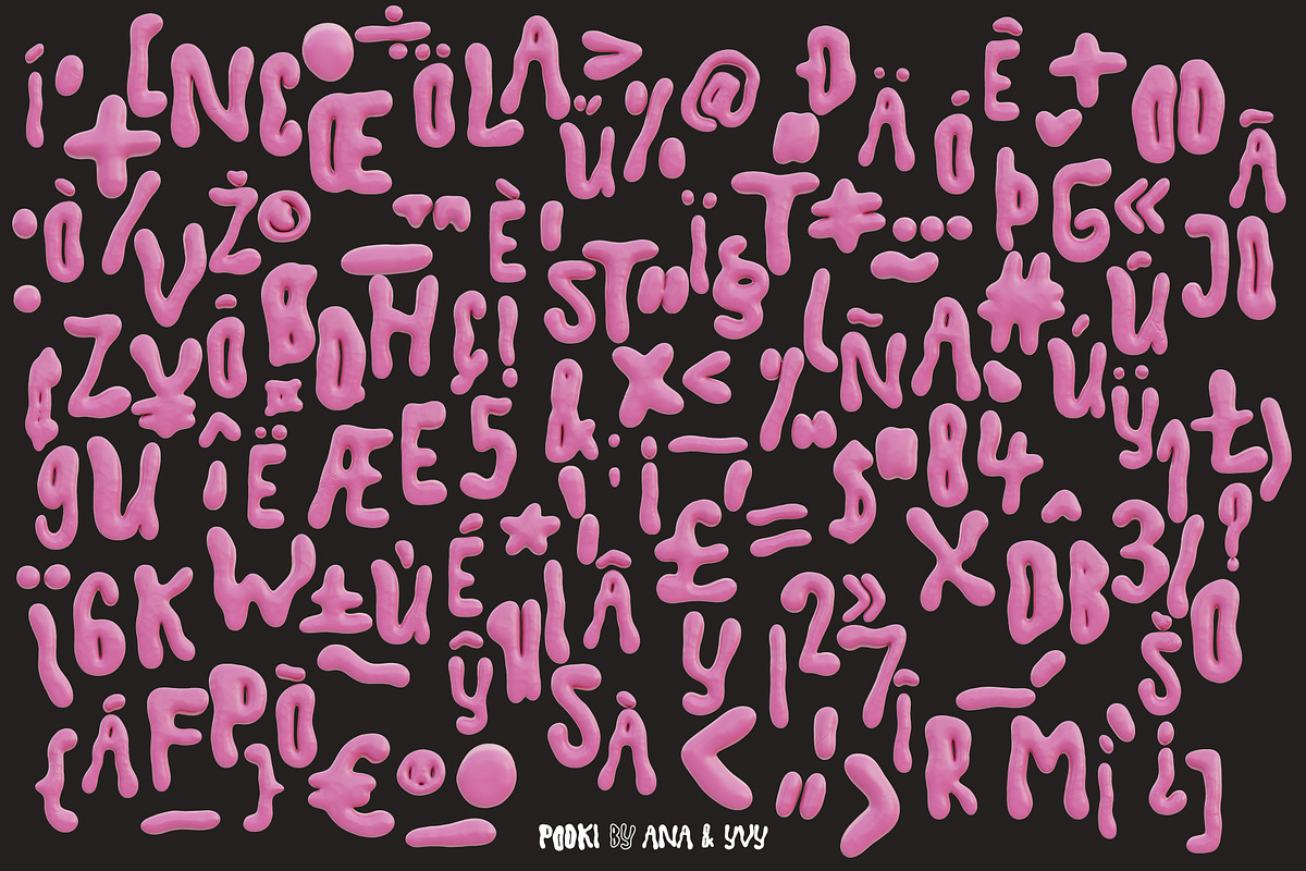 Display font POOKI | 3D metal bubble, a Font by ana & yvy (Photo 18 of 18)