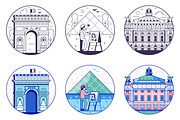 Paris Travel Icons and Patches, an Object Illustration by Alex Krugli (Thumbnail 3 of 5)