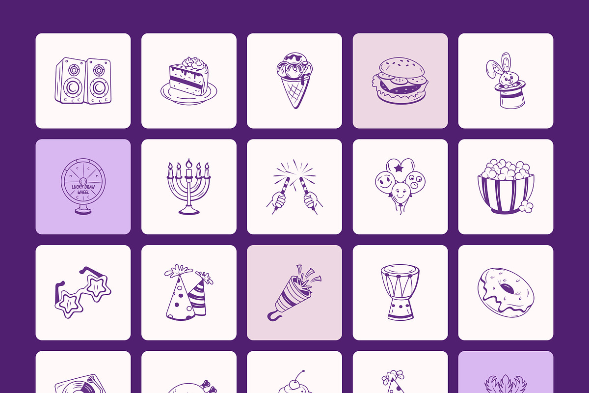 455 Celebration Doodles, an Outline Icon by Brickclay (Photo 8 of 14)