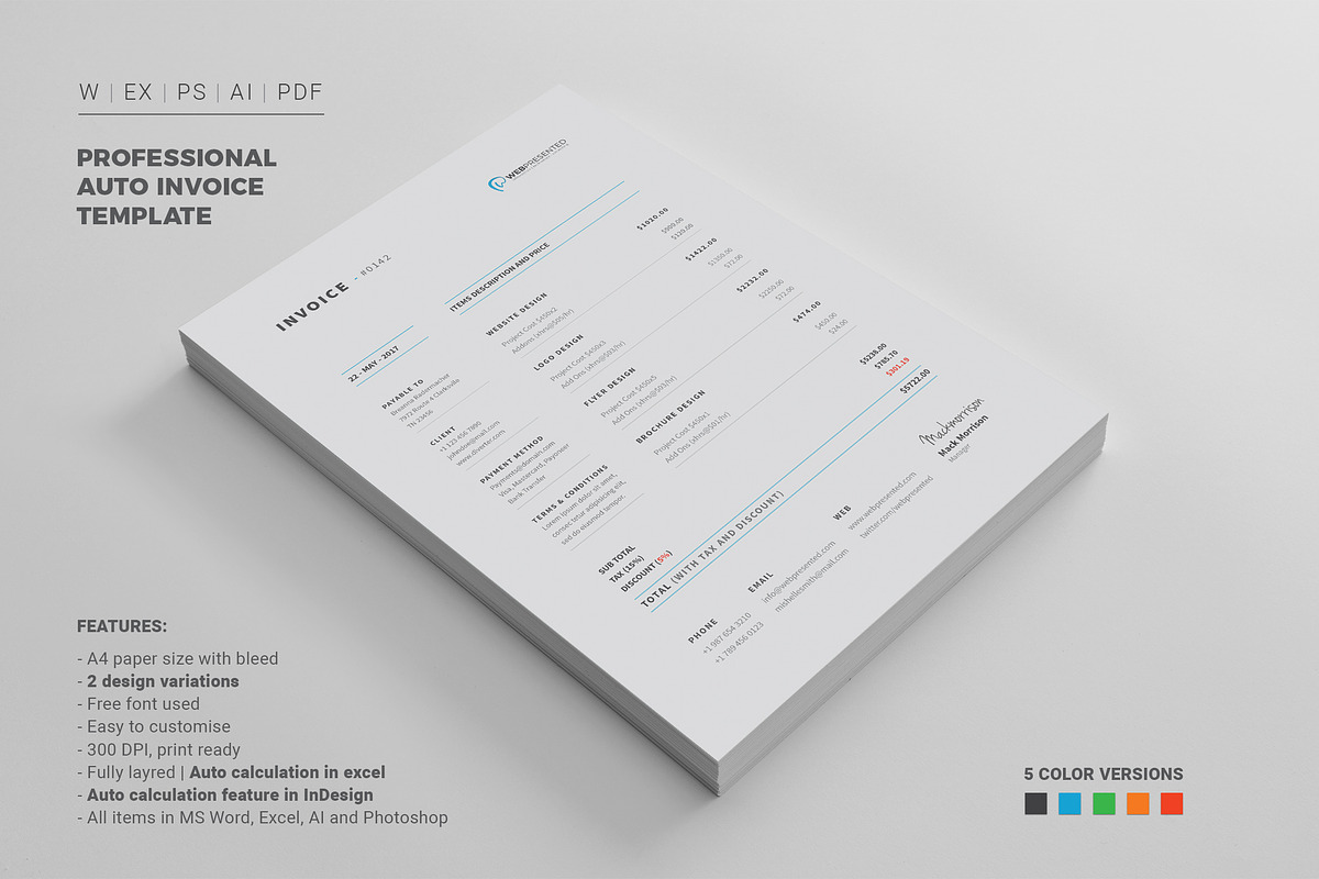 Invoice, a Stationery Template by Diverter (Photo 4 of 12)