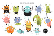 Monsters kids clipart collection, an Animal Illustration by Leysan Shayak (Thumbnail 3 of 15)