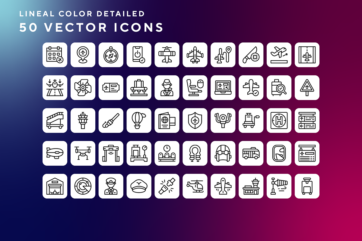 Airport icons, an Outline Icon by Wencory (Photo 1 of 2)