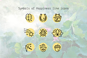Symbols of Happiness Line Icons, an Outline Icon by Lyolya Profitrolya (Thumbnail 1 of 2)