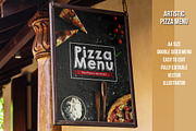 Artistic Pizza Menu Template, a Brochure Template by Minimalist Studio (Thumbnail 1 of 4)