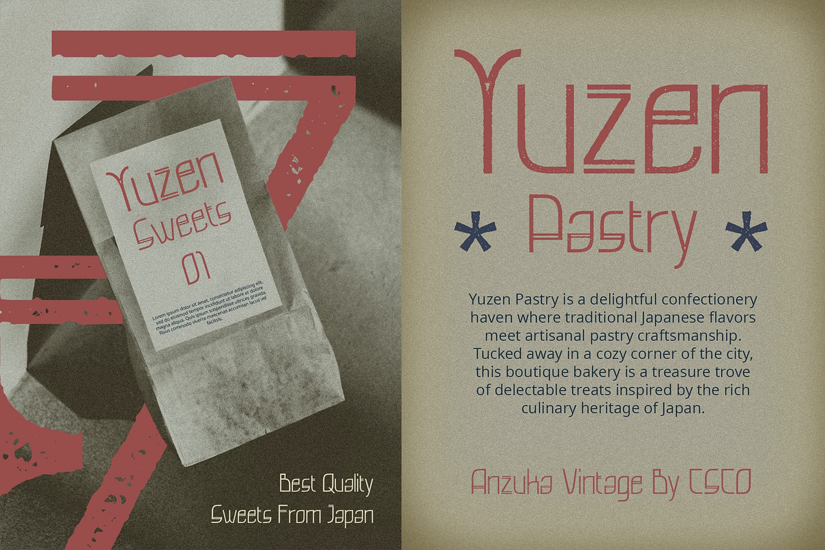 Anzuka Vintage, a Sans Serif Font by Craft Supply Co. (Photo 2 of 8)