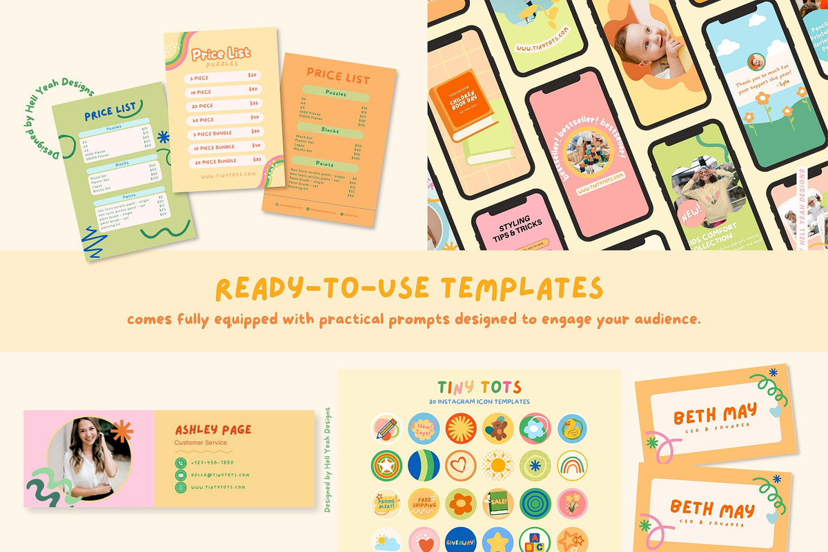Tiny Tots Branding Starter Kit, a Branding & Logo Template by Hell Yeah Designs (Photo 10 of 19)