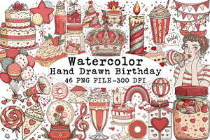 Hand Drawn Birthday Png, an Illustration by Libby Wishes