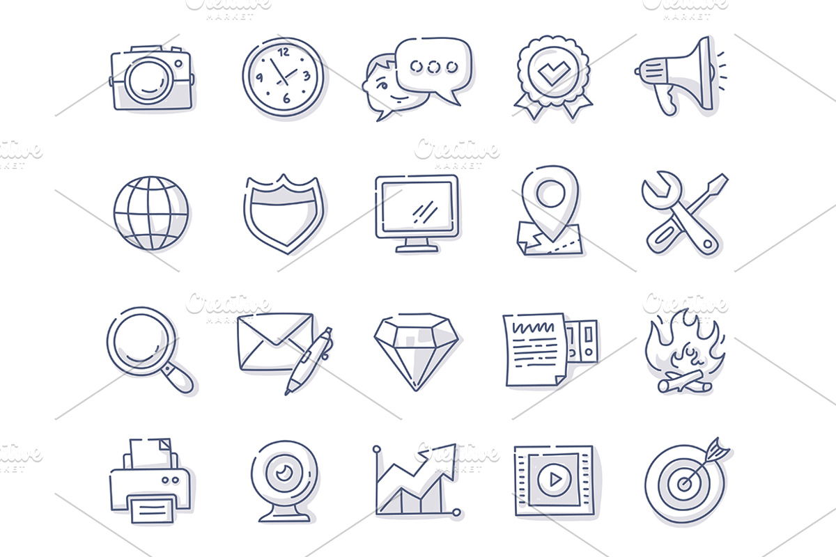 120 Universal Doodle Icons, an Icon by Rassko (Photo 2 of 5)