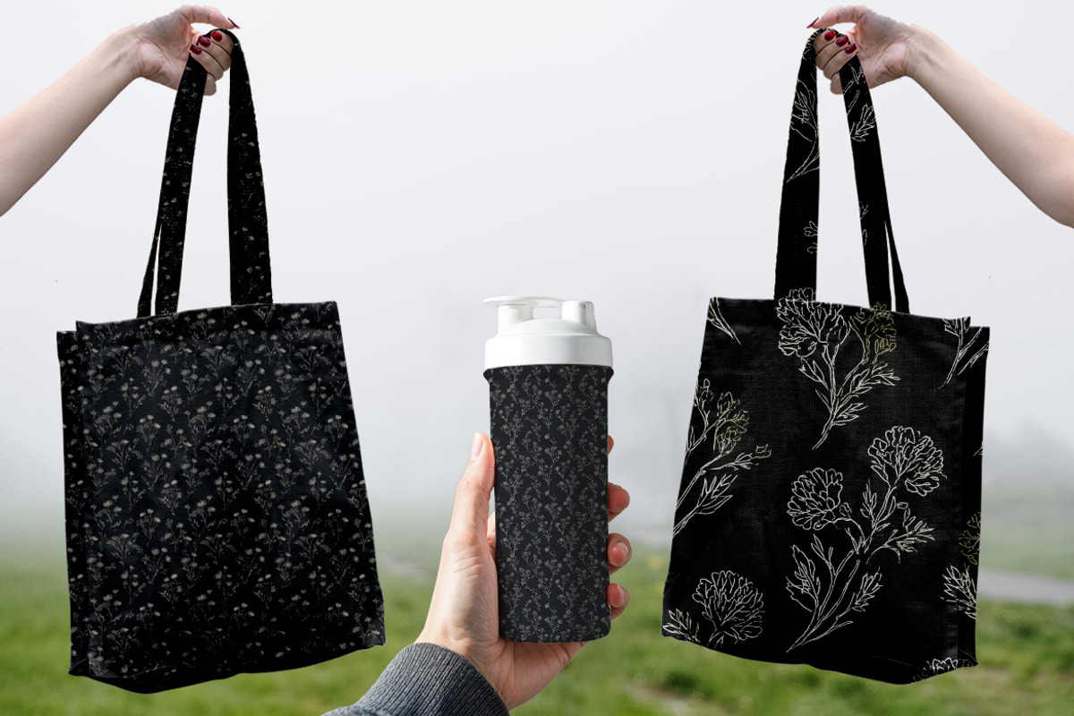 Dark Linen Minimal Floral Silhouette, a Pattern Graphic by one-touch (Photo 3 of 9)