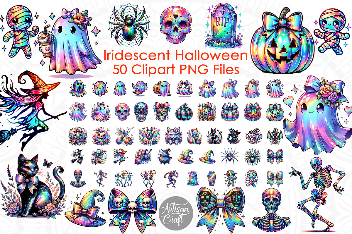 Iridescent Halloween Clipart 50, a Seasonal Illustration by Artisan Craft (Photo 1 of 10)