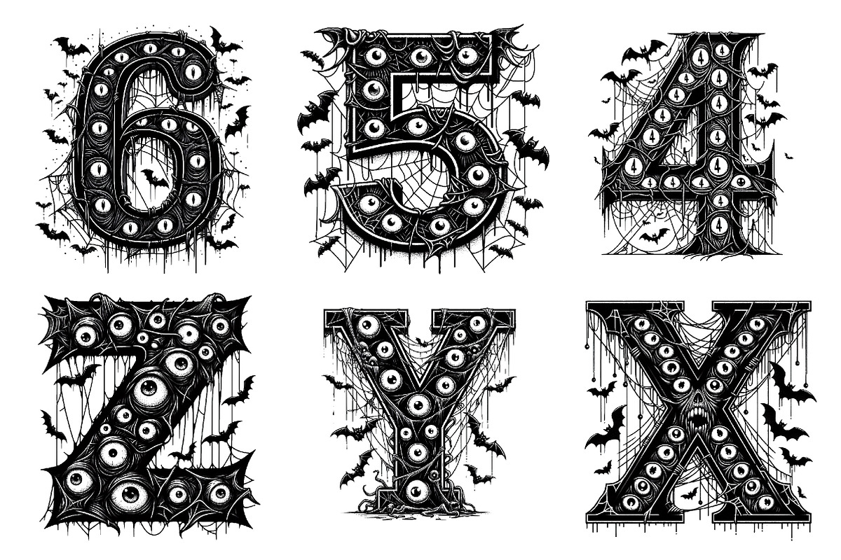 Black Halloween Alphabet  PNG, an Illustration by Daily.Designs (Photo 4 of 4)