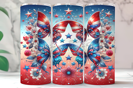 July 4th Butterflies Tumbler PNG, an Arts & Entertainment Photo by LamanAzalea
