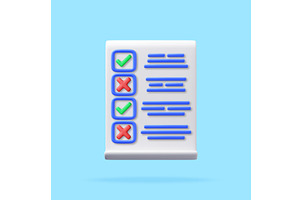 3d checklist with check mark and, a Finance Illustration by Abscent