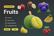 Fruits 3D Icon Pack, a Food & Drink 3D Model by Bartama Graphic (Thumbnail 1 of 2)