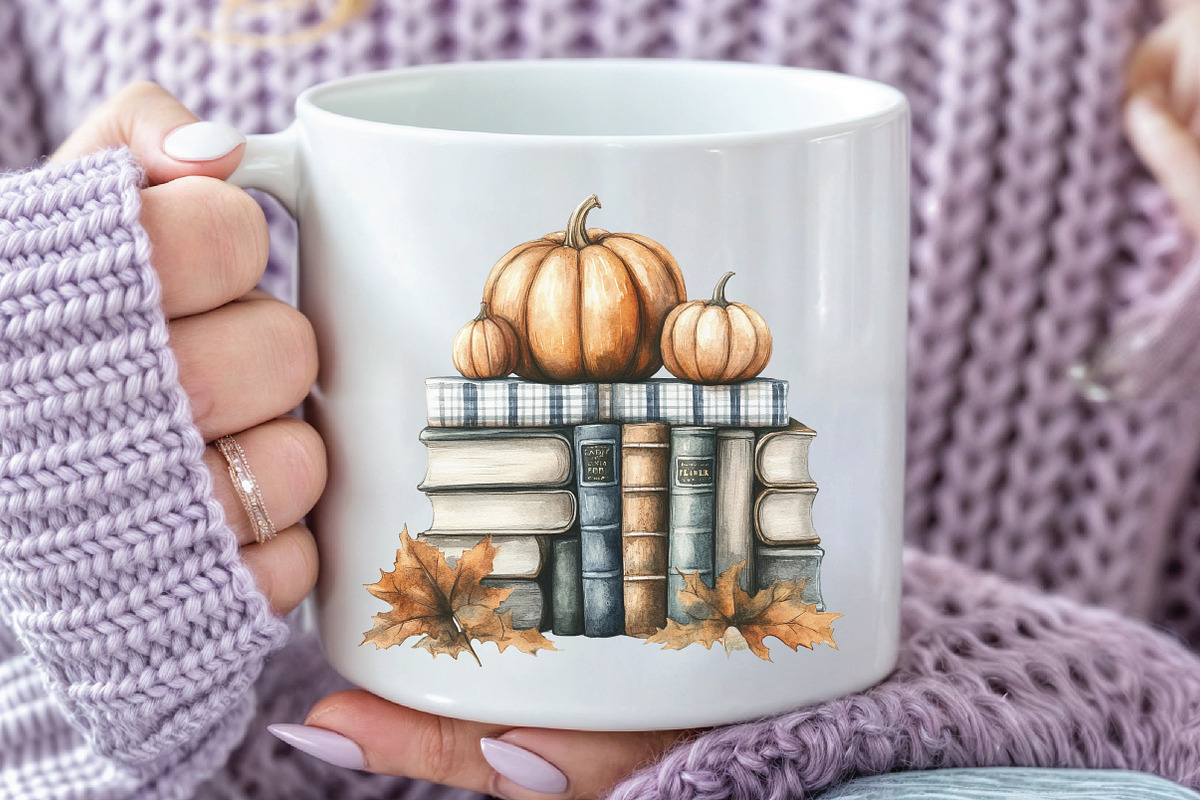Autumn Bow Book Stack Clipart, an Illustration by CraftArtStudio (Photo 5 of 6)